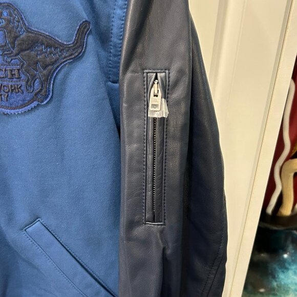COACH Leather/Cotton Logo Patch Varsity Jacket - Picture 5 of 14